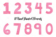 Pink Numbers Watercolor Graphics, an Illustration by Kileen Nicole Art (Thumbnail 2 of 5)