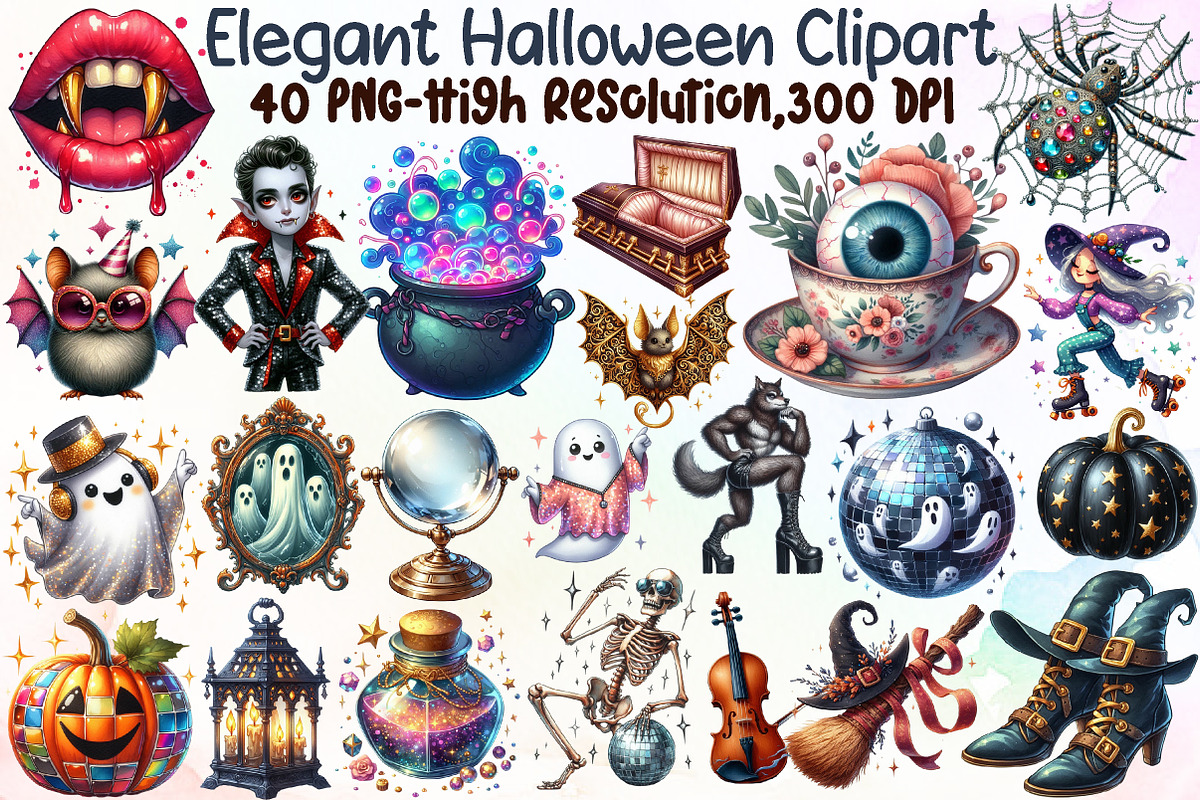 Elegant Halloween Clipart, an Illustration by Sublimation Artist (Photo 1 of 6)