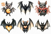 Watercolor Halloween Bat Clipart, an Illustration by Craft Nest (Thumbnail 4 of 6)