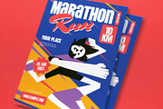 Blue Quirky Marathon Run Flyer Set, a Flyer Template by graphicook (Thumbnail 2 of 3)