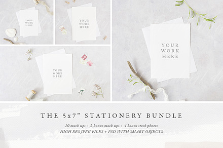 BUNDLE: 5x7" stationery mockup pack