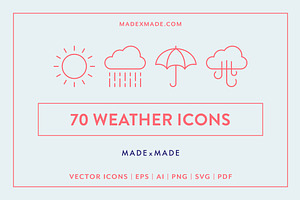 Weather Line Icons, an Outline Icon by Made by Made