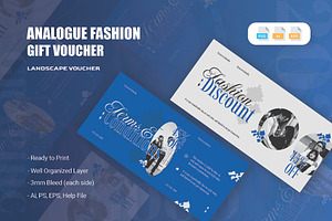 Blue Analogue Fashion - Gift Voucher, a Print Template by AQR Studio