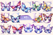 Butterfly Purple Alphabet and Number, a Symbol Font by Bubble Pixel (Thumbnail 2 of 9)