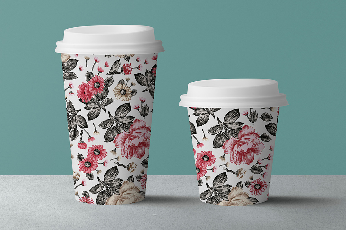 Seamless Flowers Peonies Chamomile, a Pattern Graphic by Vintage (Photo 5 of 11)