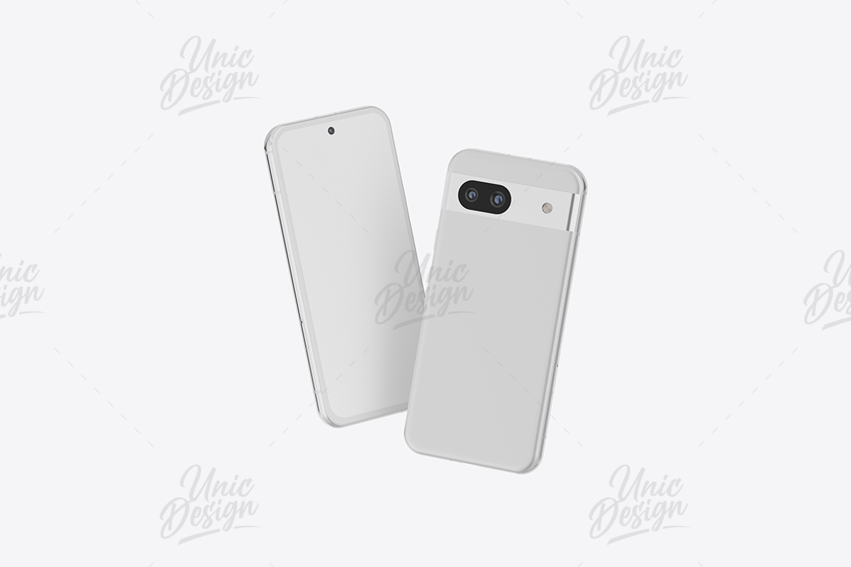 Google Pixel 8A Phone Mockup, an Android Mockup by UnicDesign (Photo 13 of 15)