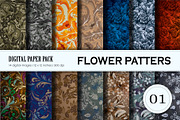 Big Bundle Floral Patterns 01., a Pattern Graphic by KENO Mascots (Thumbnail 2 of 11)