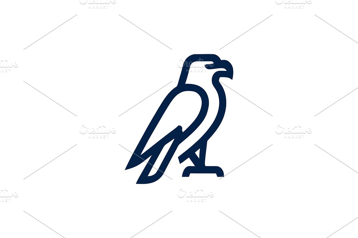 Eagle outline symbol in blue