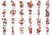 Funny Valentines Flamingo Clipart, an Illustration by designcity5 (Thumbnail 2 of 5)