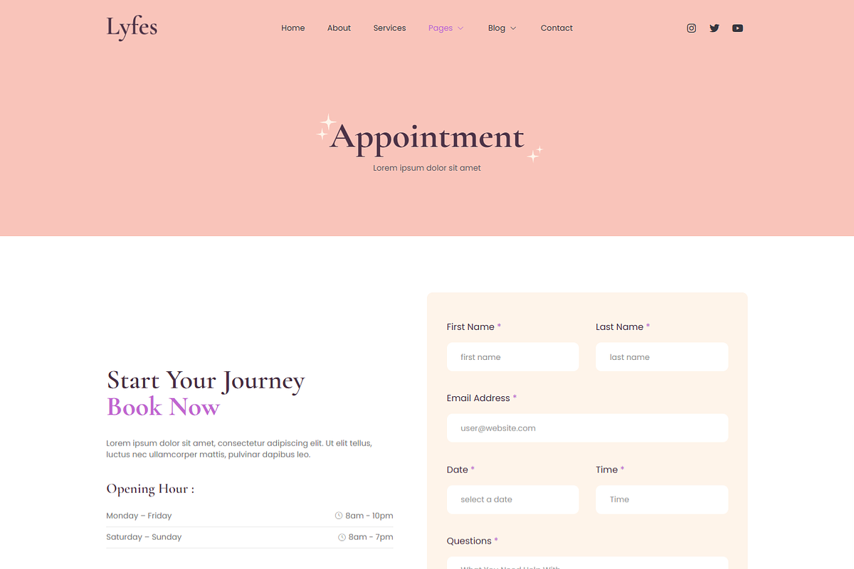 Feminine Life Coach Speaker Template, a Landing Page Template by MasterDesigns (Photo 6 of 9)
