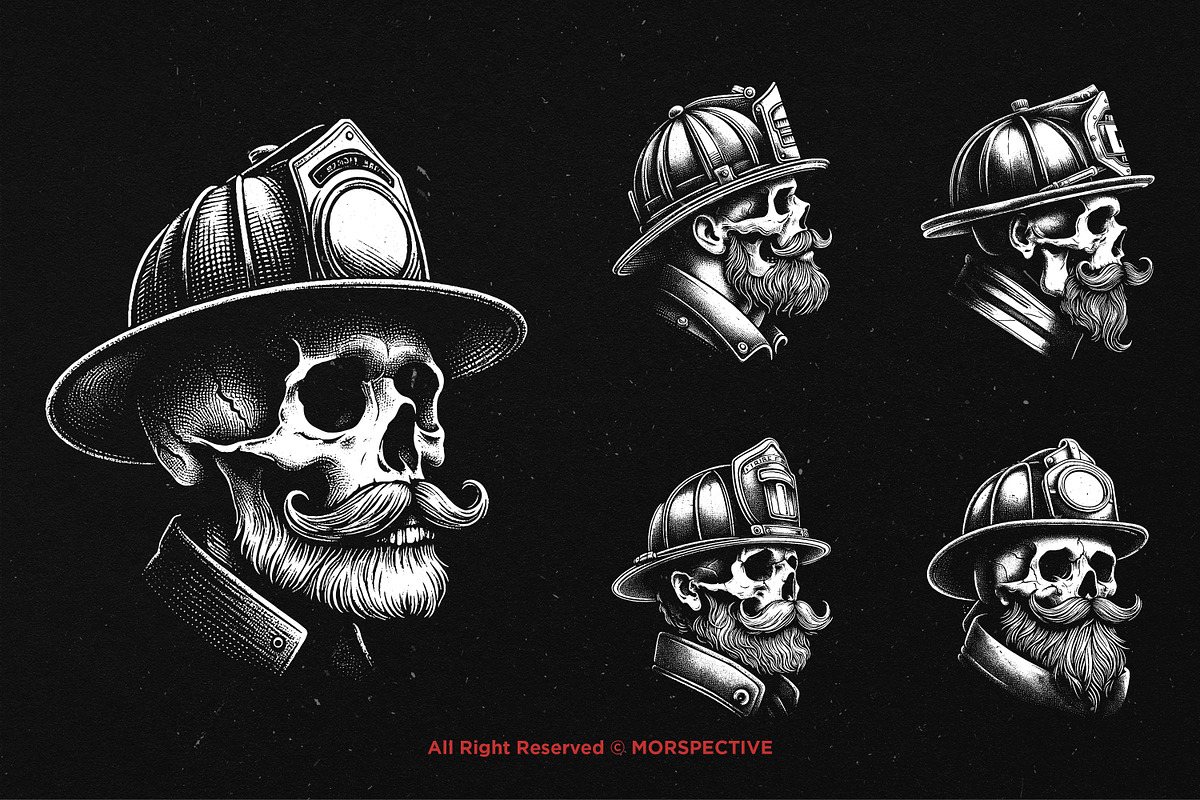 10 Bundle Dark Art Skull Fire Force, an Illustration by Morspective (Photo 3 of 7)