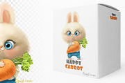 Cute bunny with carrot, an Animal Illustration by Azuzlikus (Thumbnail 2 of 3)