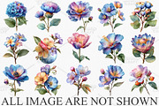 Watercolor Floral Flower Clipart PNG, an Illustration by Canvas Craft (Thumbnail 3 of 7)