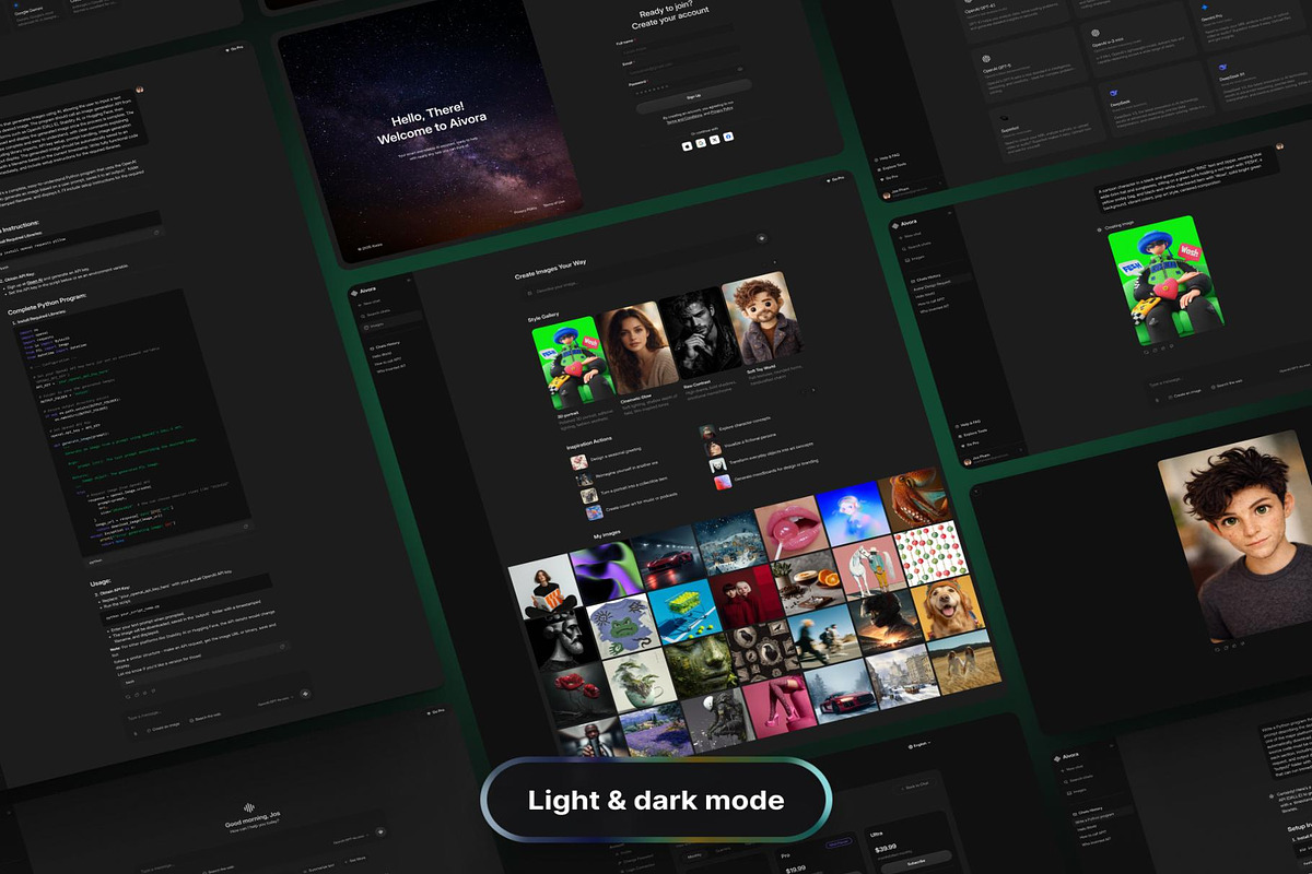 AIVORA: AI Assistant Web App UI KIT, an UI Kit Template by Creative Perspective (Photo 4 of 8)