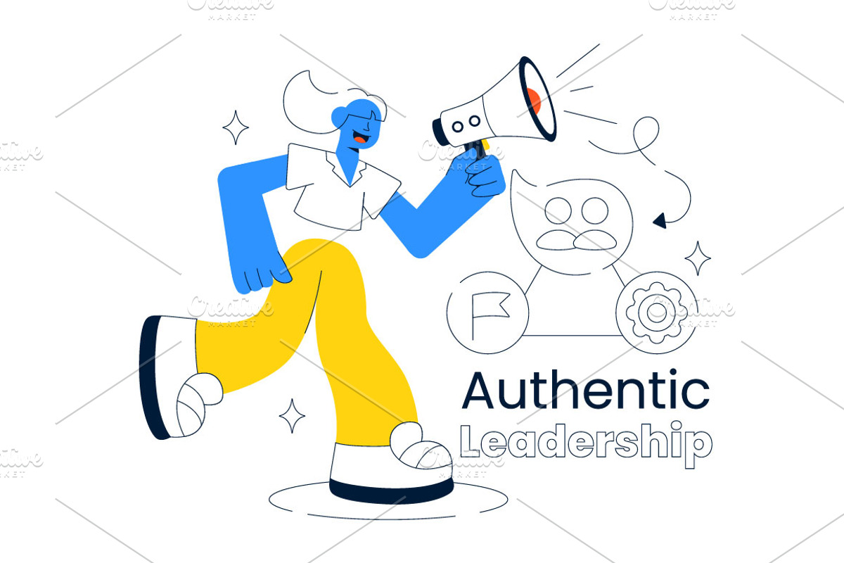 10 Authentic Leadership Illustration, a Person Illustration by denayunebgt (Photo 4 of 4)