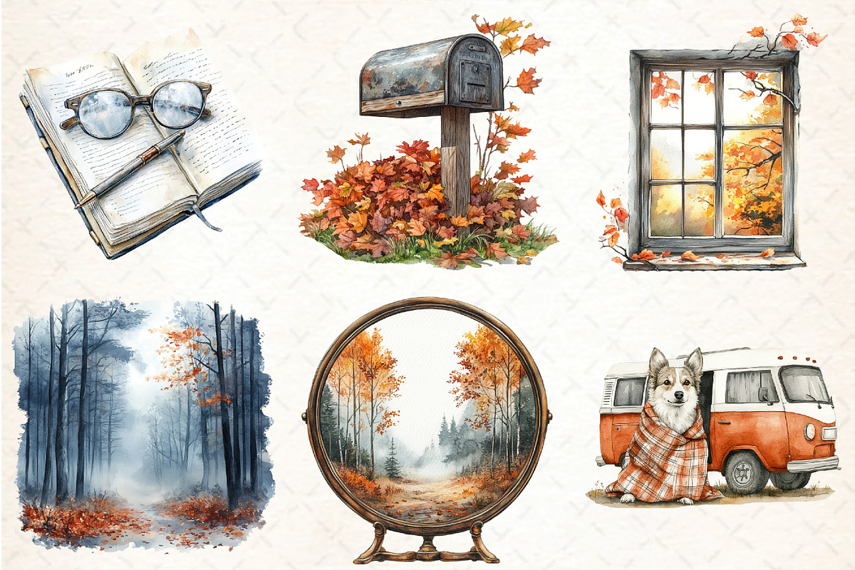 Autumn Chilly Morning Clipart, an Illustration by DreamCafeArt (Photo 4 of 5)