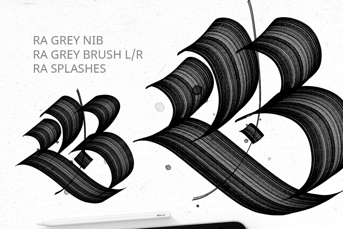 Flat Lettering Brushes. Procreate, a Brush Add-On by Diacritics (Photo 5 of 8)