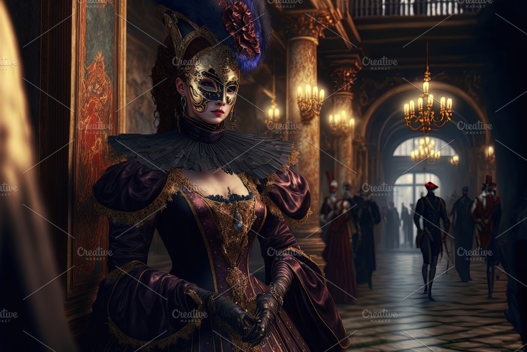 Woman Wearing a venetian mask, a Person Photo by Shootdiem
