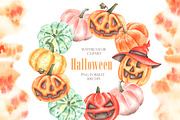 Halloween watercolor set. Pumpkins., a Seasonal Illustration by SabinaWatercolorArt (Thumbnail 9 of 14)
