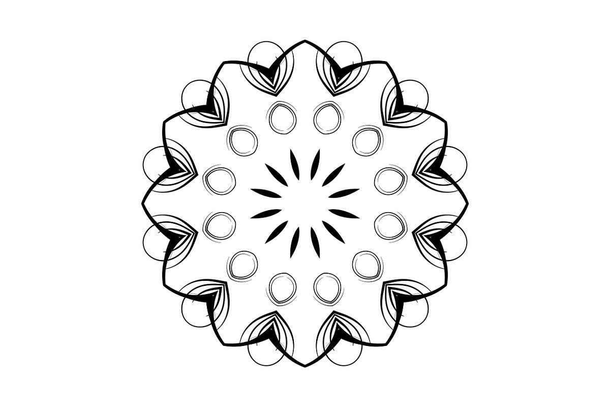 Black and White Mandala Patterns Set, a Decorative Illustration by NJ Himel (Photo 40 of 101)