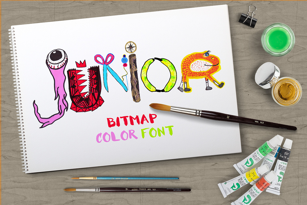 Junior bitmap color font