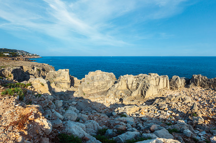 Rocky sea coast, Santa Cesarea Terme, Salento, Italy, a Nature Photo by YuriyB