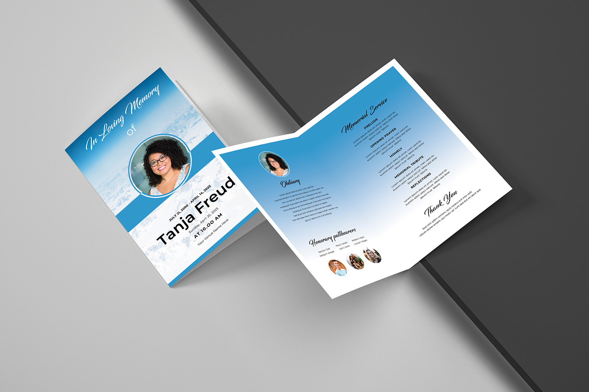 Funeral Program And Prayer Card, a Brochure Template by crazyOWL (Photo 7 of 8)