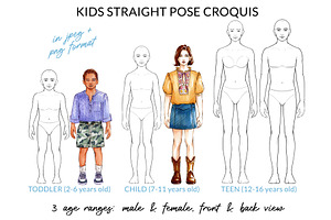 Kids Straight Pose Croquis