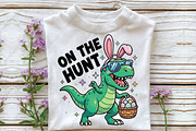 Dinosaur T Rex Easter PNG, on the Hu, an Illustration by CraftArtStudio (Thumbnail 3 of 4)