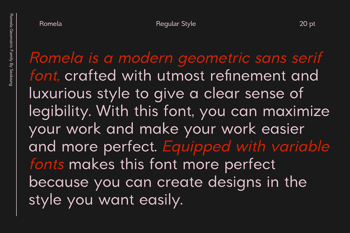Romela Sans Serif Family, a Sans Serif Font by Sealoung (Photo 3 of 12)
