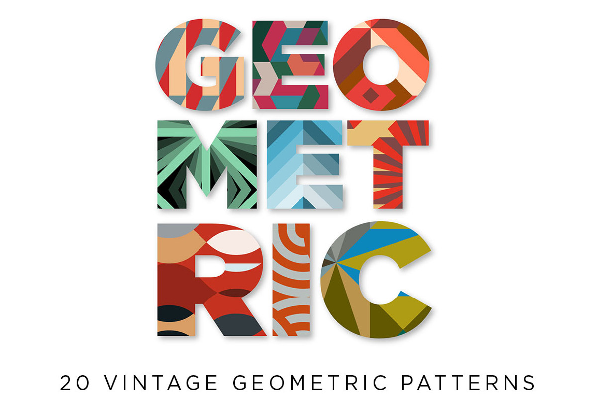 20 Geometric Retro Patterns, a Pattern Graphic by BlackBird Foundry (Photo 1 of 5)