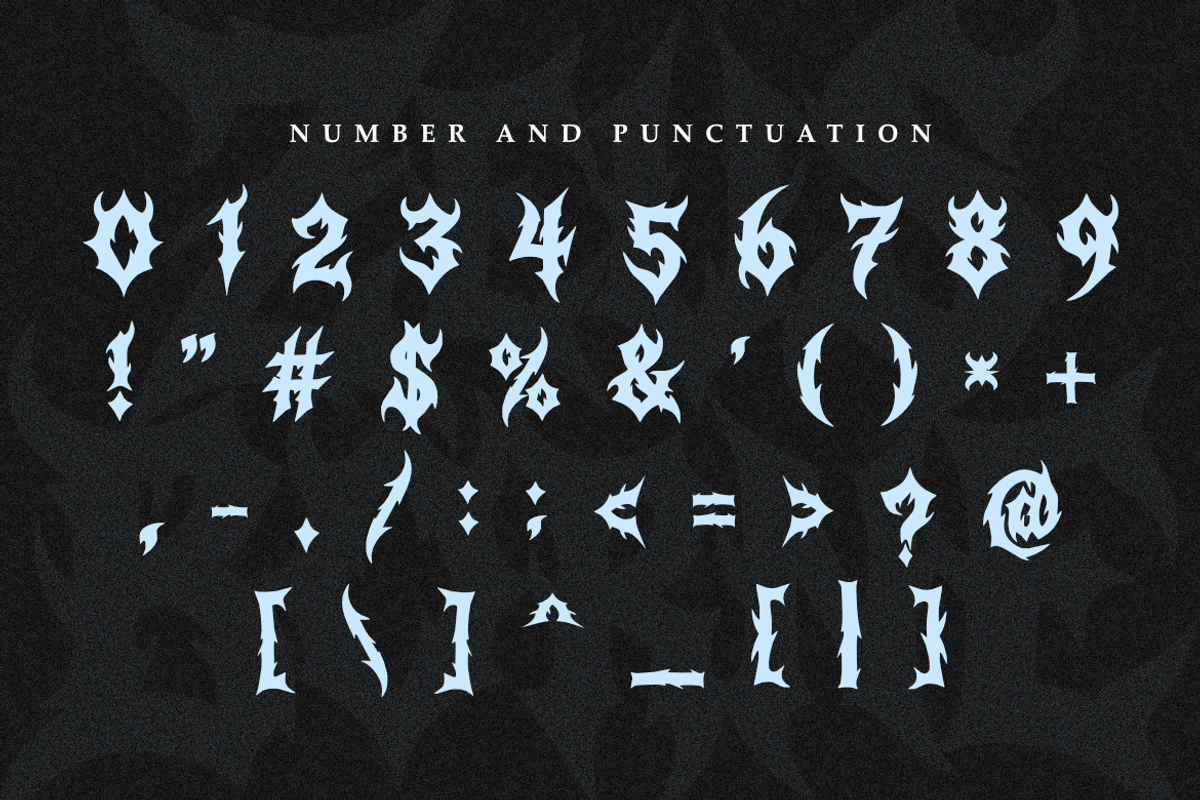 Zeus Borne | Brutal Death Metal Font, a Symbol Font by Masyafi Studio (Photo 3 of 8)