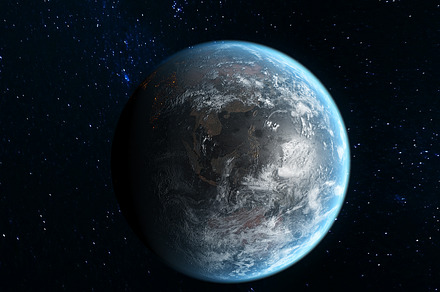 3d earth in space