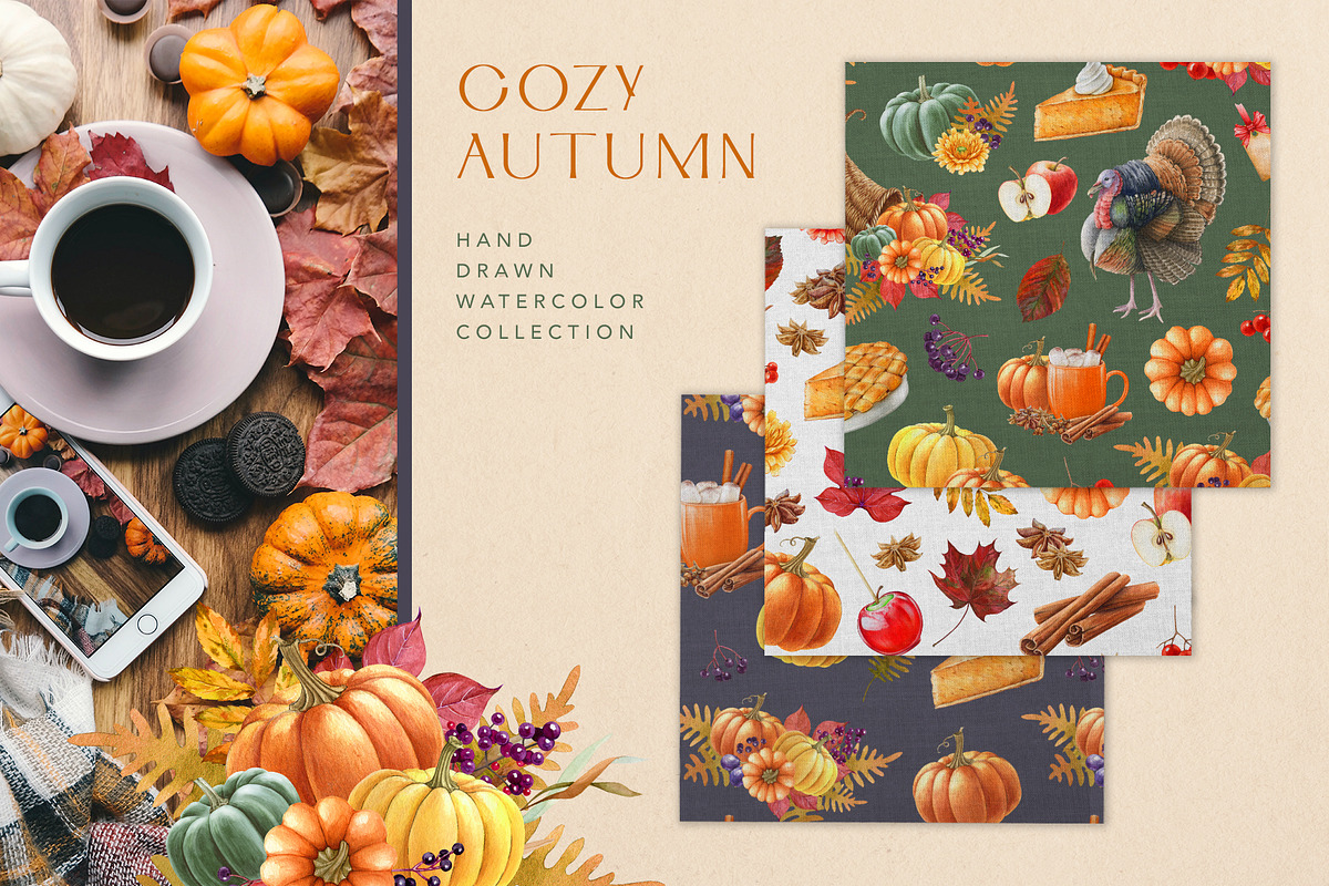 Thanksgiving Watercolor Clipart, a Seasonal Illustration by AnitaPol (Photo 13 of 17)