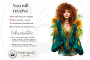 Sunflower Beauties Complete Cliparts, a Person Illustration by ThatsDesignArt (Thumbnail 2 of 16)