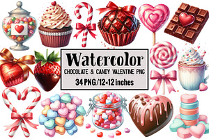 Chocolate & Candy Valentine PNG, an Illustration by Design Market