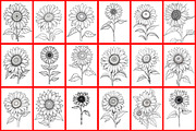 Sunflower Coloring Page, a Graphic by Forhadx5 (Thumbnail 4 of 7)