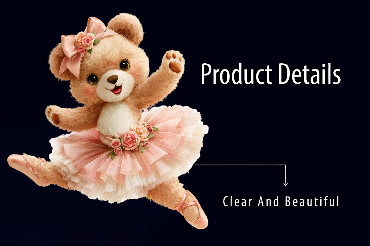 Ballerina Teddy Bear PNG Clipart, a Seasonal Illustration by RobertsArt (Photo 5 of 7)