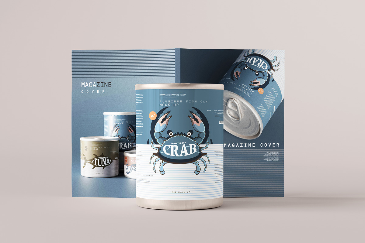 Aluminum Food Can Mockups - Large, a Cups & Container Mockup by pmvch (Photo 22 of 31)
