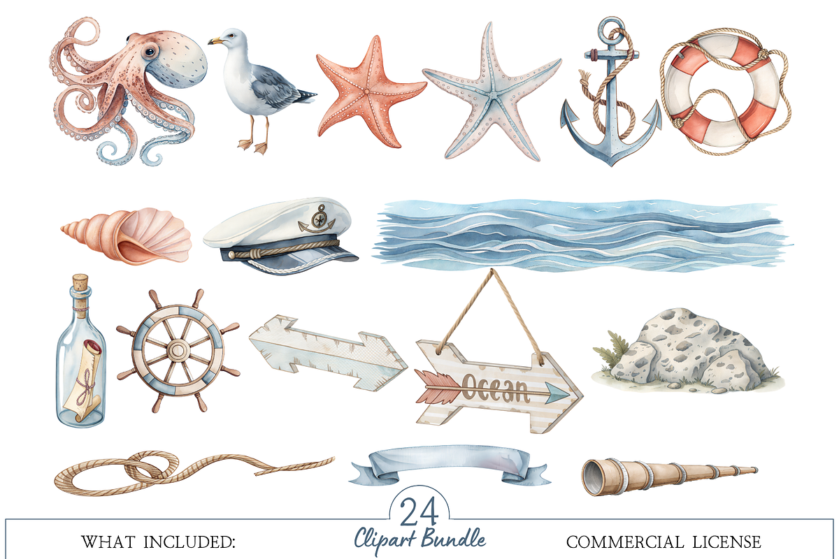 Under the Sea Marine Animals Clipart, an Illustration by MockupWizard (Photo 3 of 5)