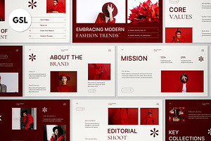 Red Fashion Portfolio Google Slide, a Presentation Template by graphicook