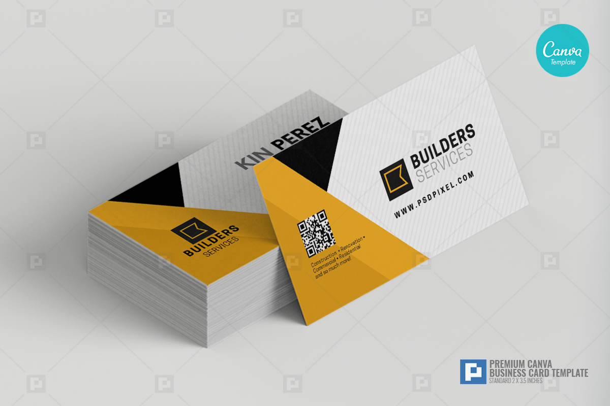 Construction Canva Business Card 13, a Business Card Template by PSDPixel (Photo 3 of 4)