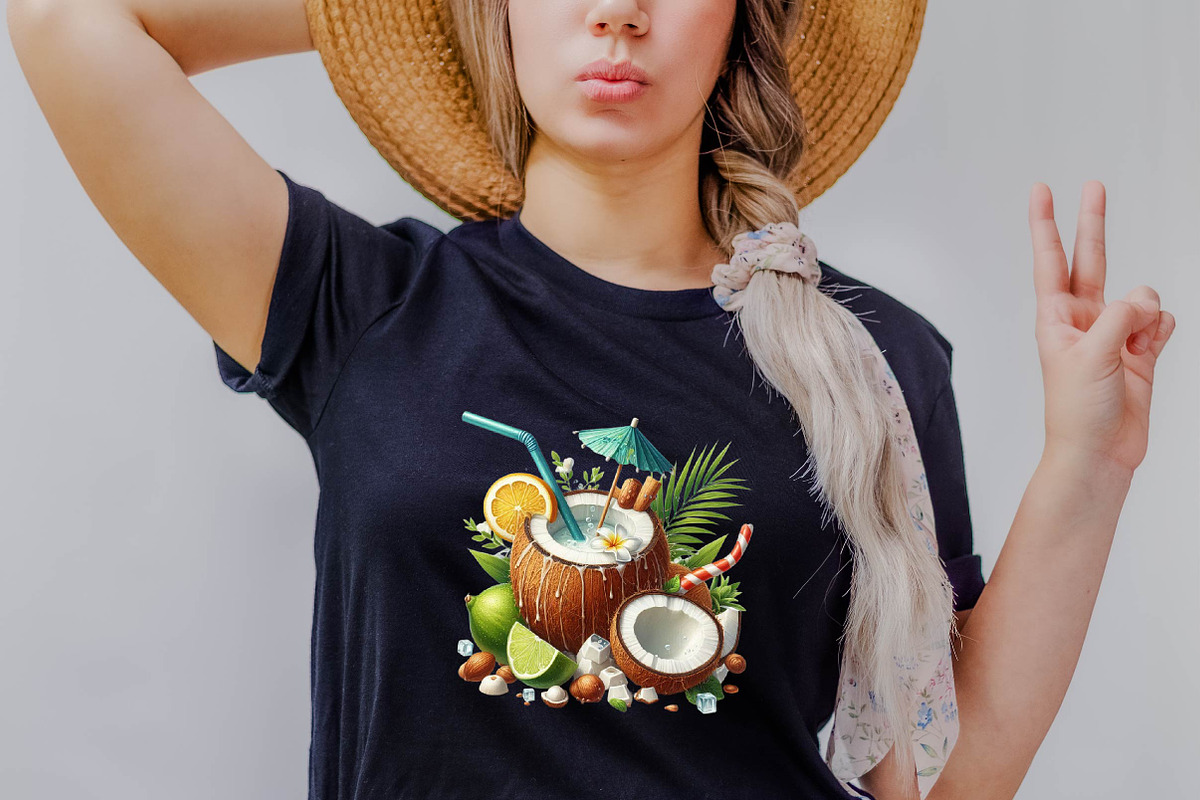 Coconut Drink Sublimation Clipart Bu, an Illustration by SVGArt (Photo 5 of 8)