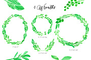 Leafy Watercolor Clipart, an Illustration by wulano (Thumbnail 5 of 6)