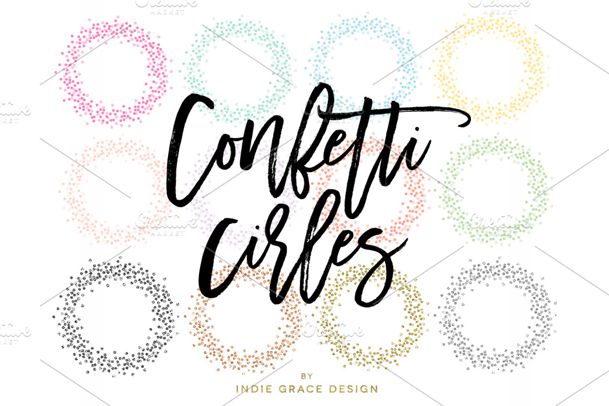 Confetti Circle Colors & Metallics, an Object Graphic by Indie Grace Design (Photo 1 of 3)