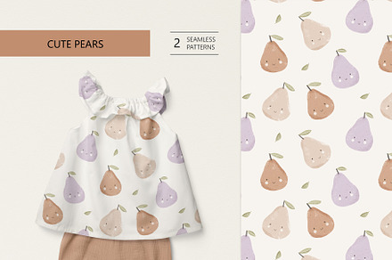 Cute pears, a Pattern Graphic by Olena Kuznietsova