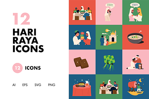 12 Hari Raya Icons