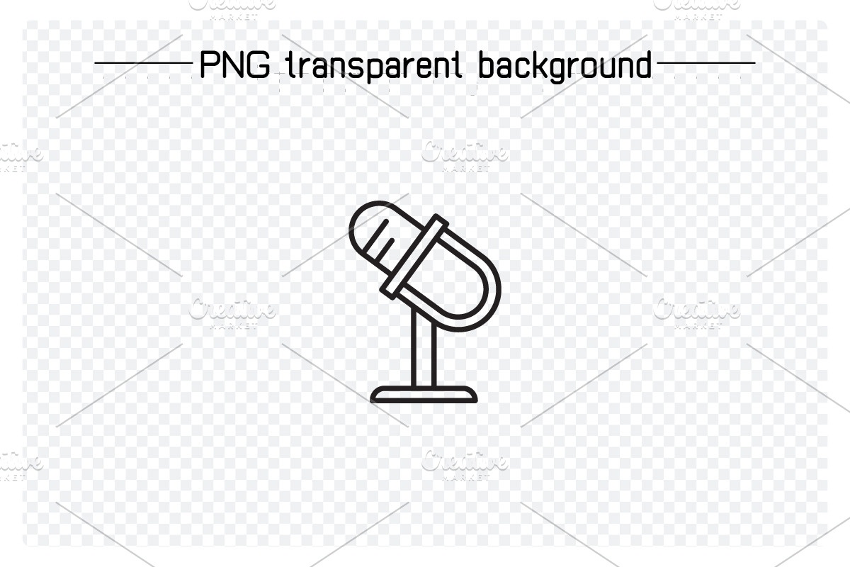 Microphone Device Icons Set, an Outline Icon by Designfour (Photo 6 of 7)