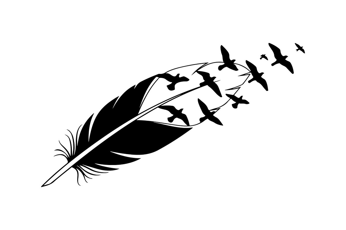 Boho Feather Silhouette Vector, an Object Graphic by jahid234 (Photo 36 of 51)