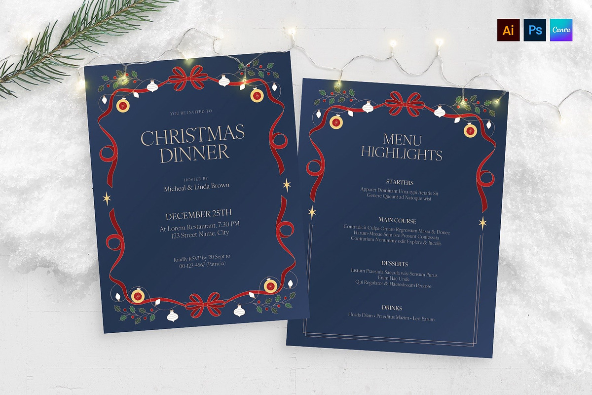 Christmas Invitation Template, an Invitation Template by BrandPacks (Photo 2 of 5)